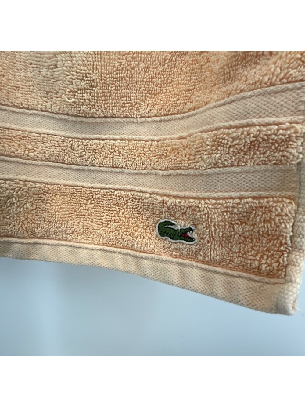Lacoste Beige Hand Towel 100% Cotton Embroidered‎ Logo